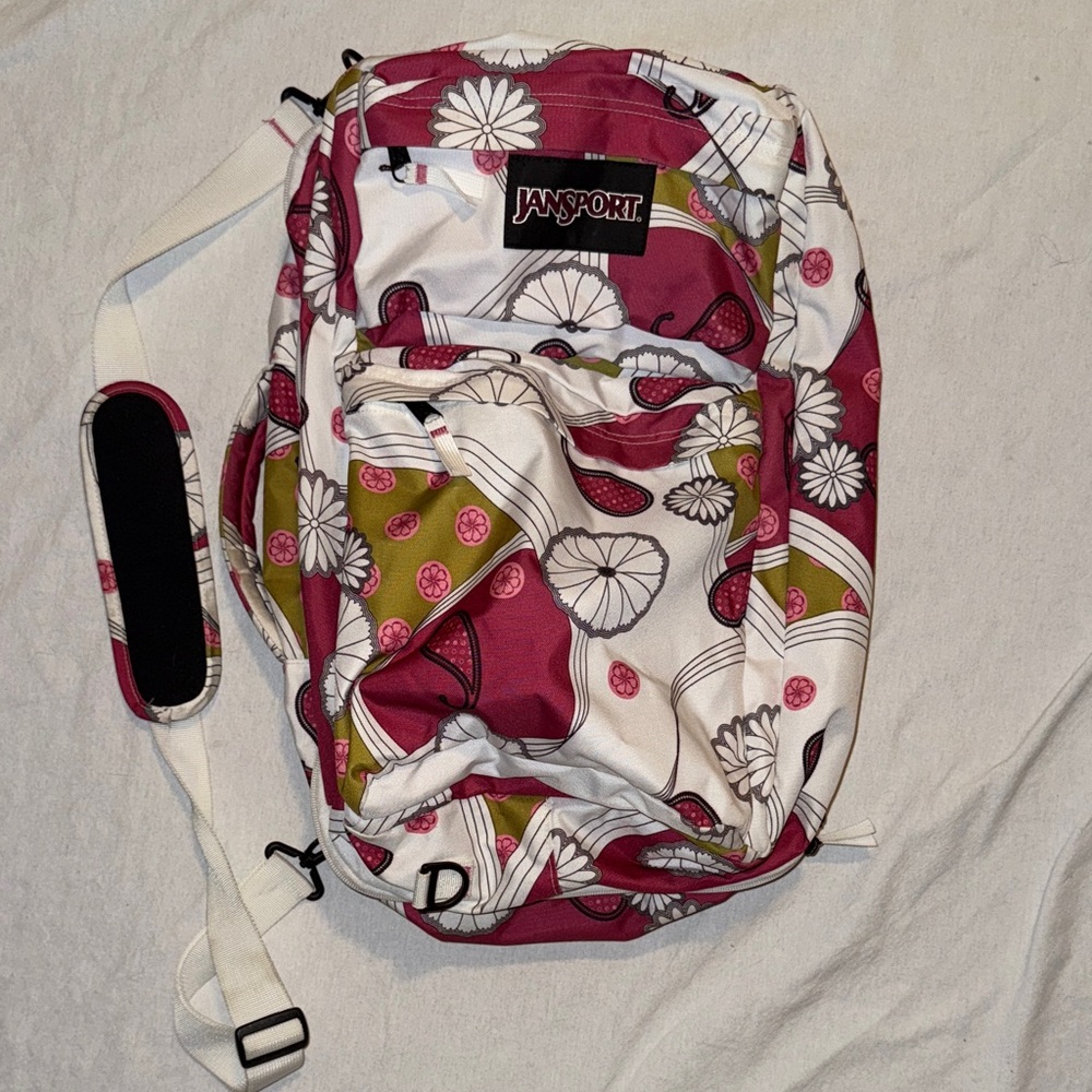 Jansport Floral Travel Bag - Pink, Green, White